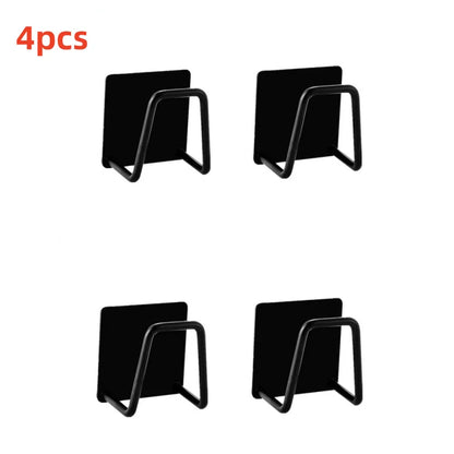 Kitchen Stainless Steel Sink Sponges Holder Self Adhesive Drain Drying Rack Kitchen Wall Hooks Accessories Storage Organizer